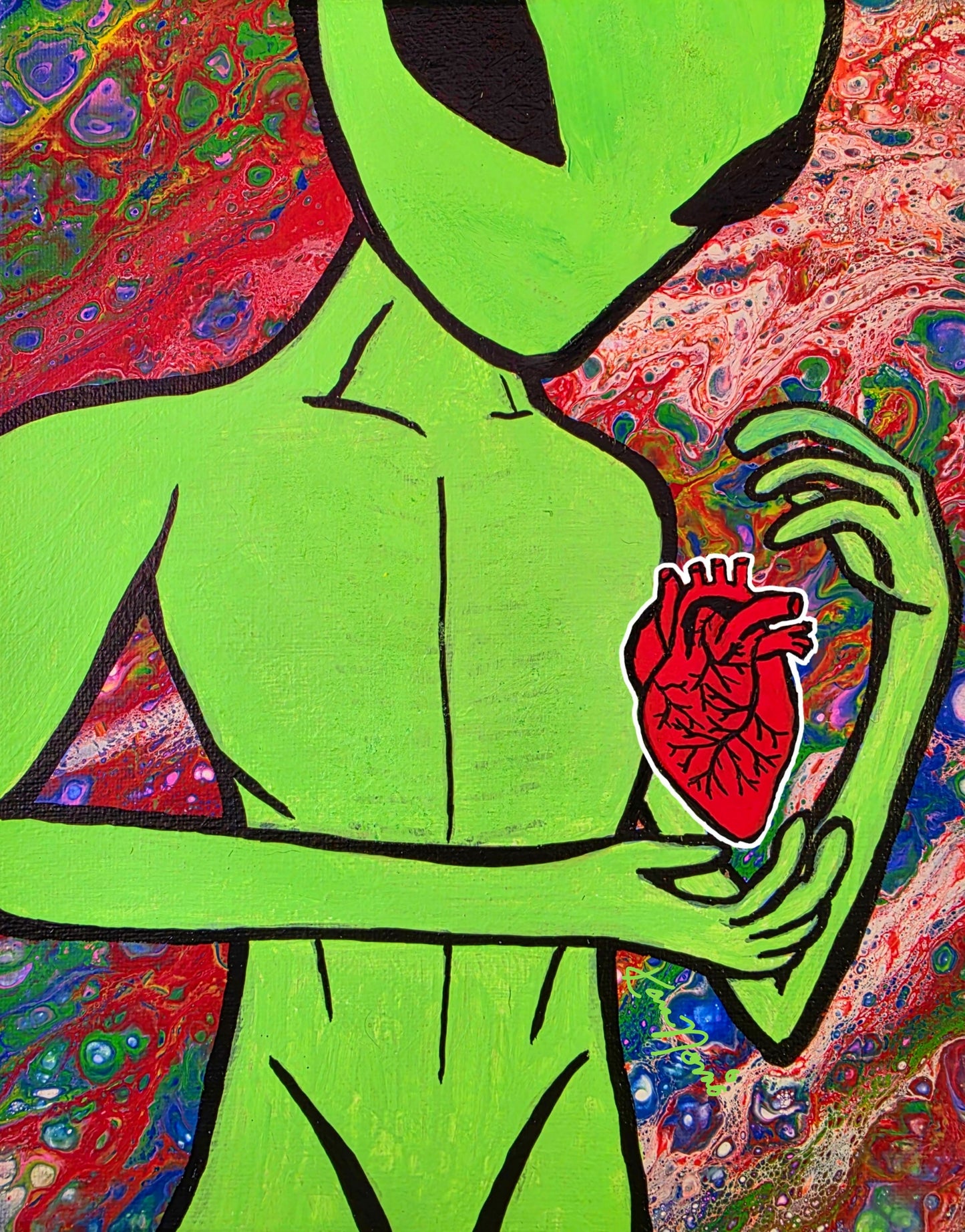 Alien to Love 8.5x11 Unframed Art Print