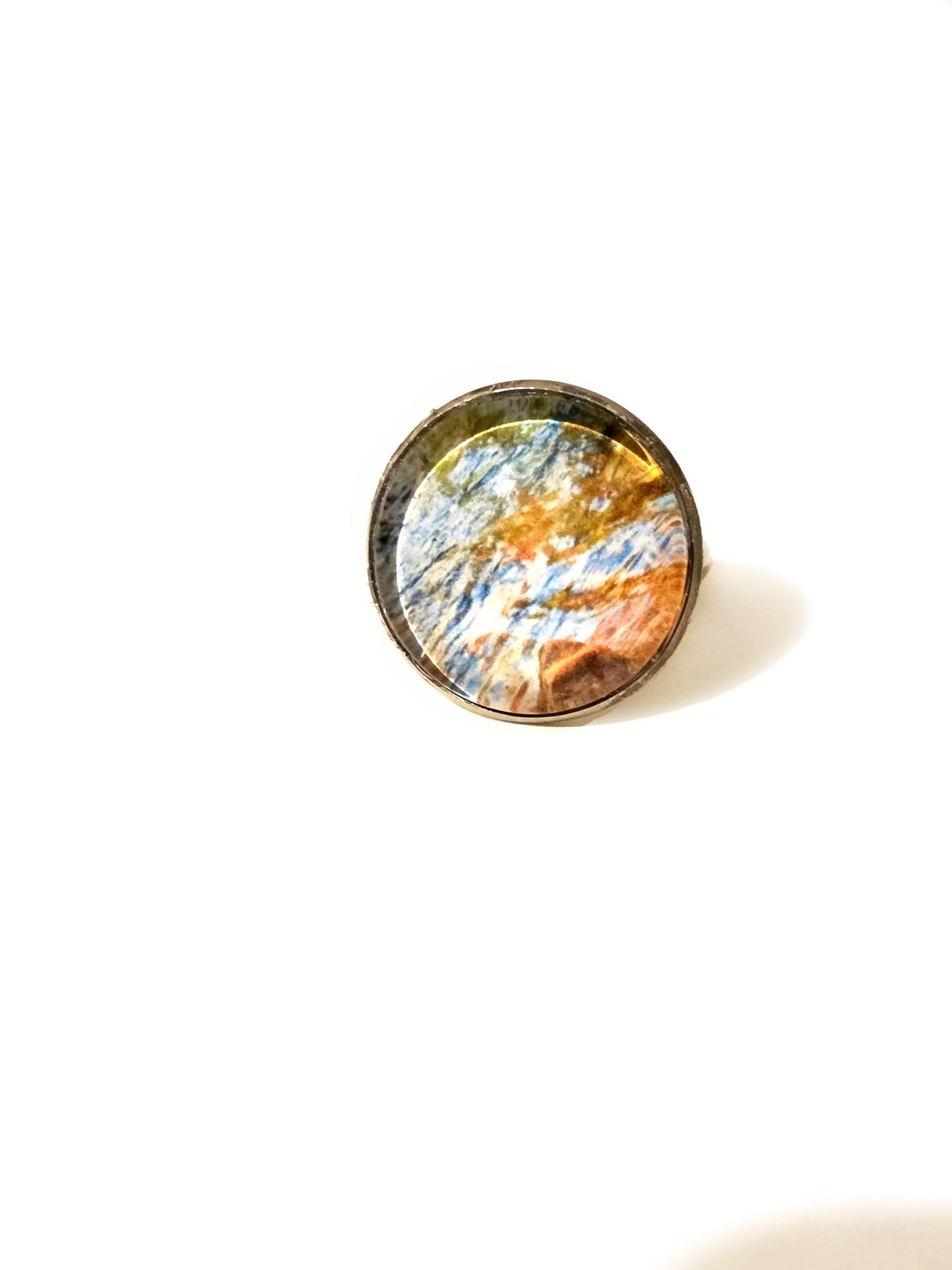 Little Pigeon River Photo Ring | Smoky Mountains Cabochon Jewelry | Nature River Landscape Ring
