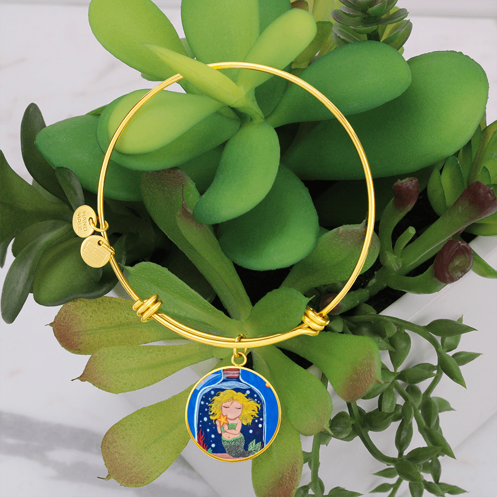 Contained Currents: The Bravest Little Mermaid Luxury Keepsake Bangle Bracelet