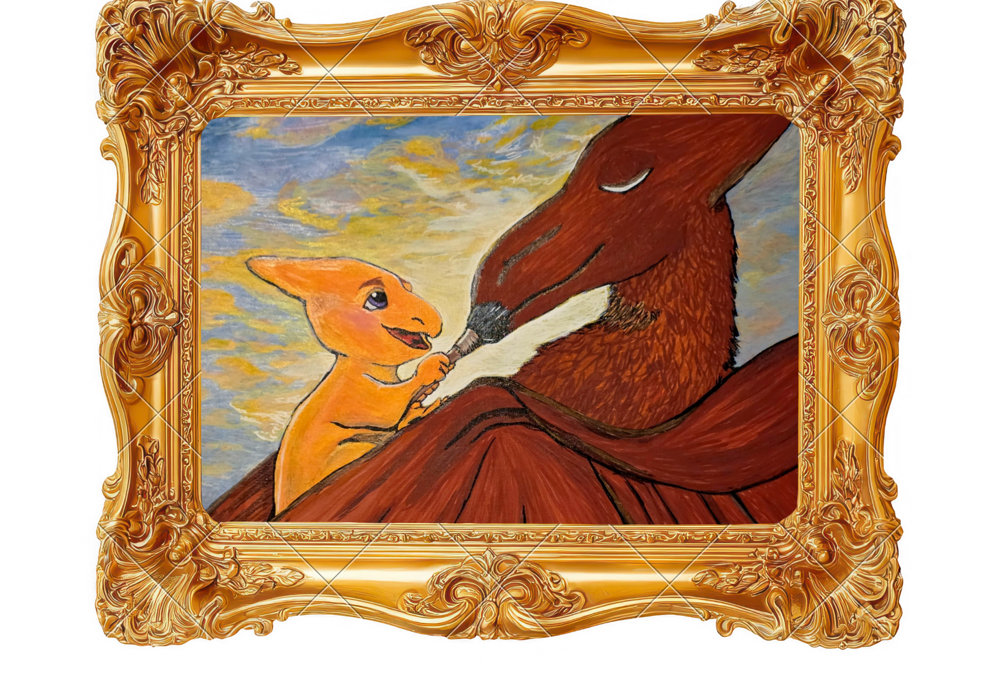 Makeup with Mommy (Pterodactyl) 8.5x11 Unframed Art Print