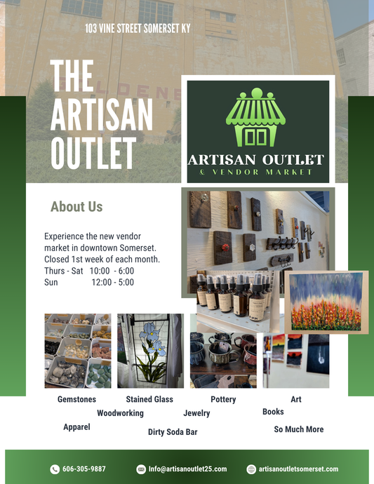 Come see Art & Pretties at the Artisan Outlet!