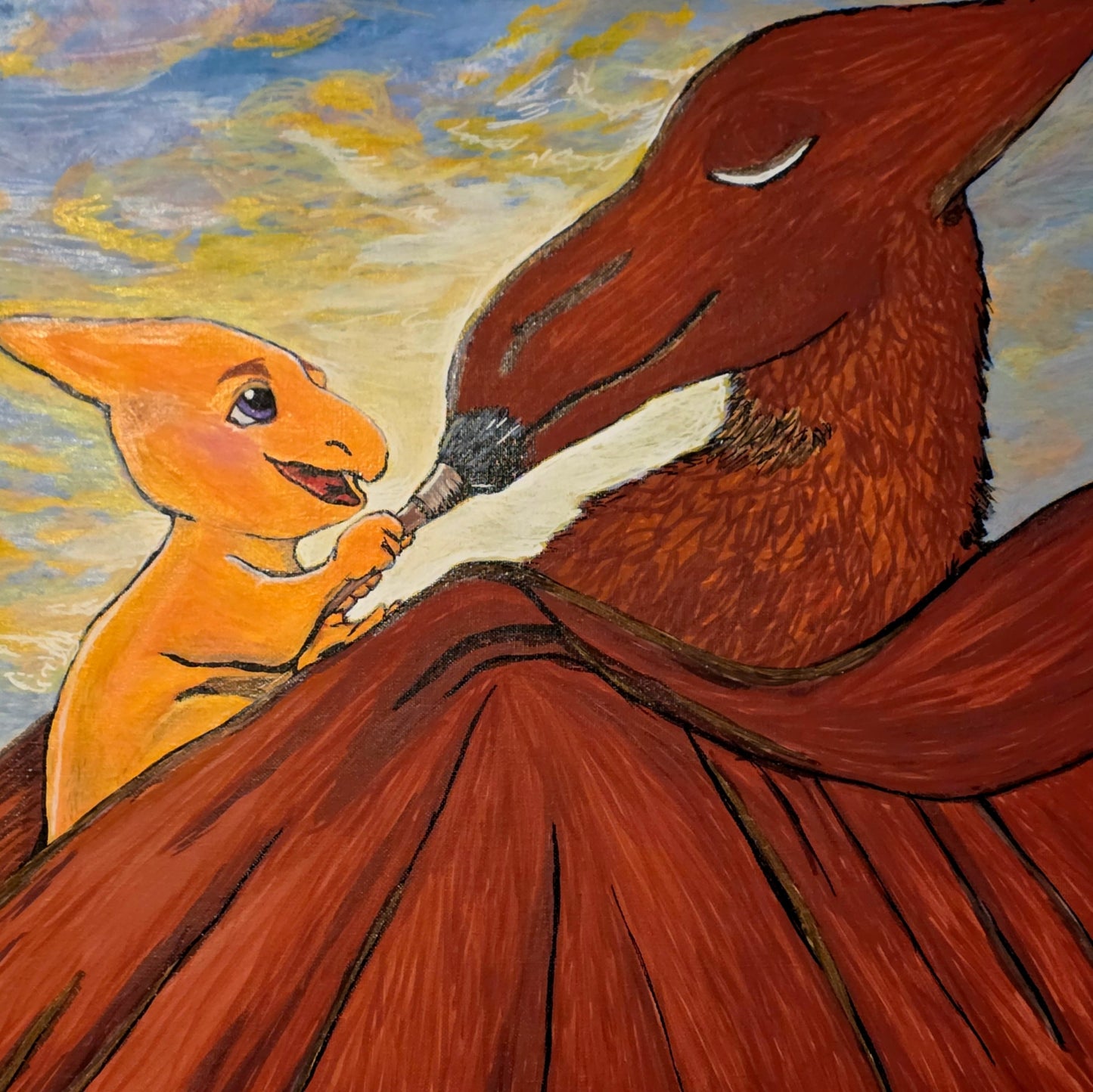 Makeup with Mommy (Pterodactyl) 8.5x11 Unframed Art Print