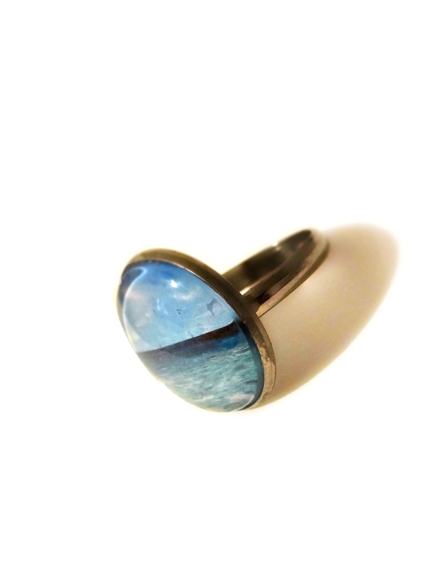 Where the Water Meets the Sky Adjustable Art Ring