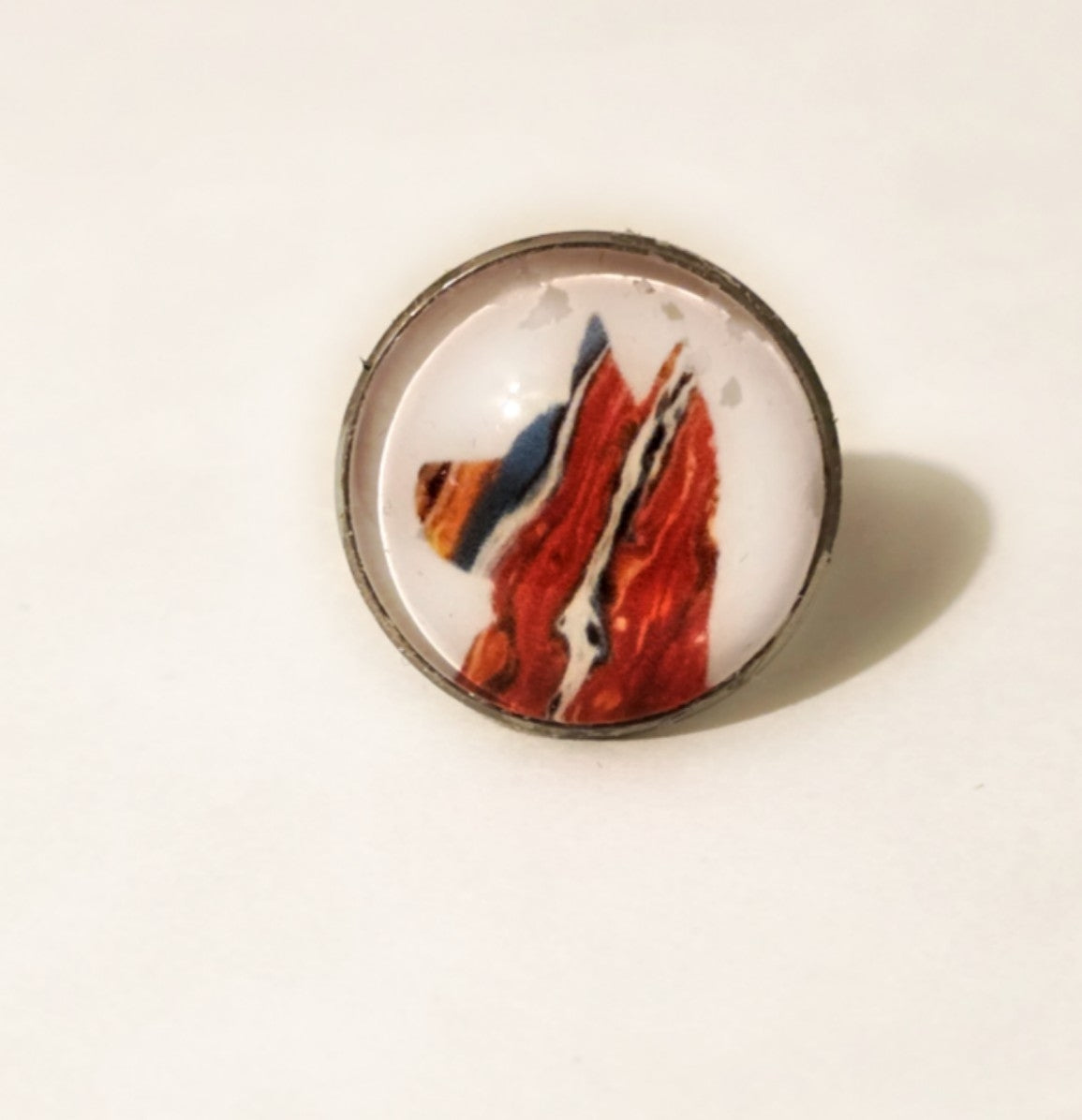 German Shepherd Silhouette Ring | Dog Lover Glass Cabochon Jewelry | Handcrafted Pet Portrait Ring