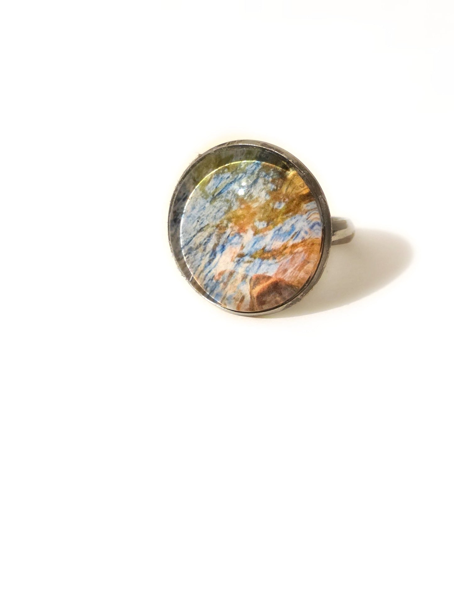 Little Pigeon River Photo Ring | Smoky Mountains Cabochon Jewelry | Nature River Landscape Ring