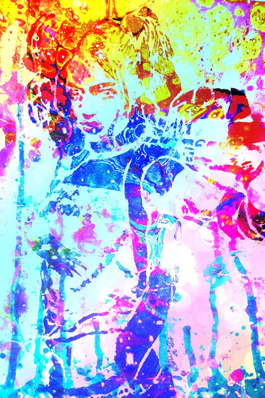 Harley Quinn Paper Graffiti Watercolor 8.5x11 Unframed Art Print