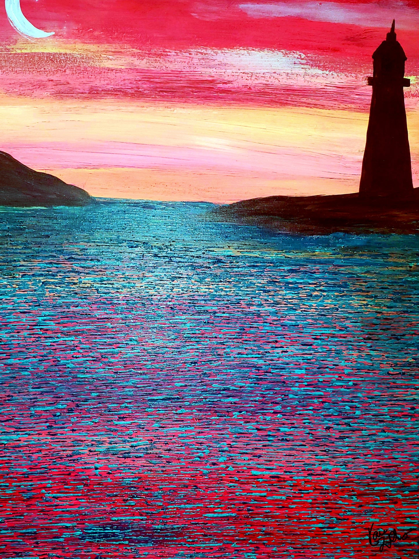 Lighthouse at Sunset8.5x11 Unframed Art Print