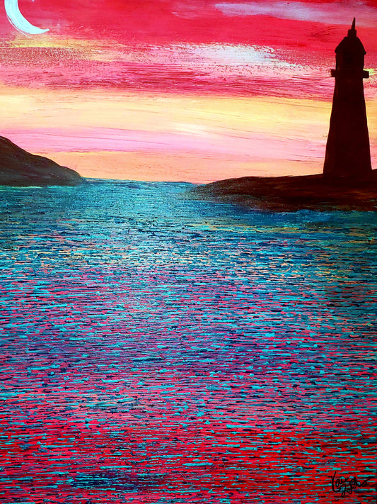 Lighthouse at Sunset8.5x11 Unframed Art Print