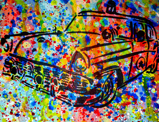Mayberry Retro police car paper graffiti 8.5x11 Unframed Art Print