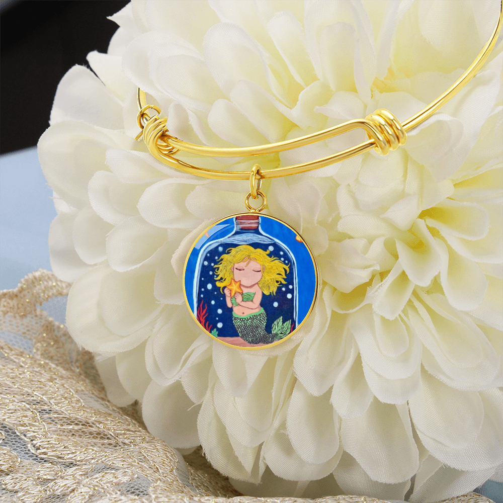 Contained Currents: The Bravest Little Mermaid Luxury Keepsake Bangle Bracelet