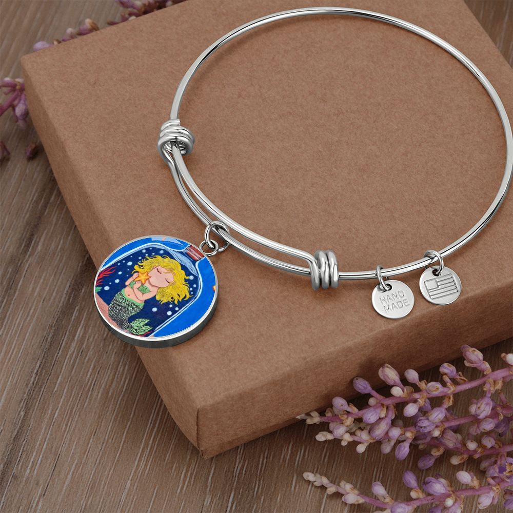 Contained Currents: The Bravest Little Mermaid Luxury Keepsake Bangle Bracelet