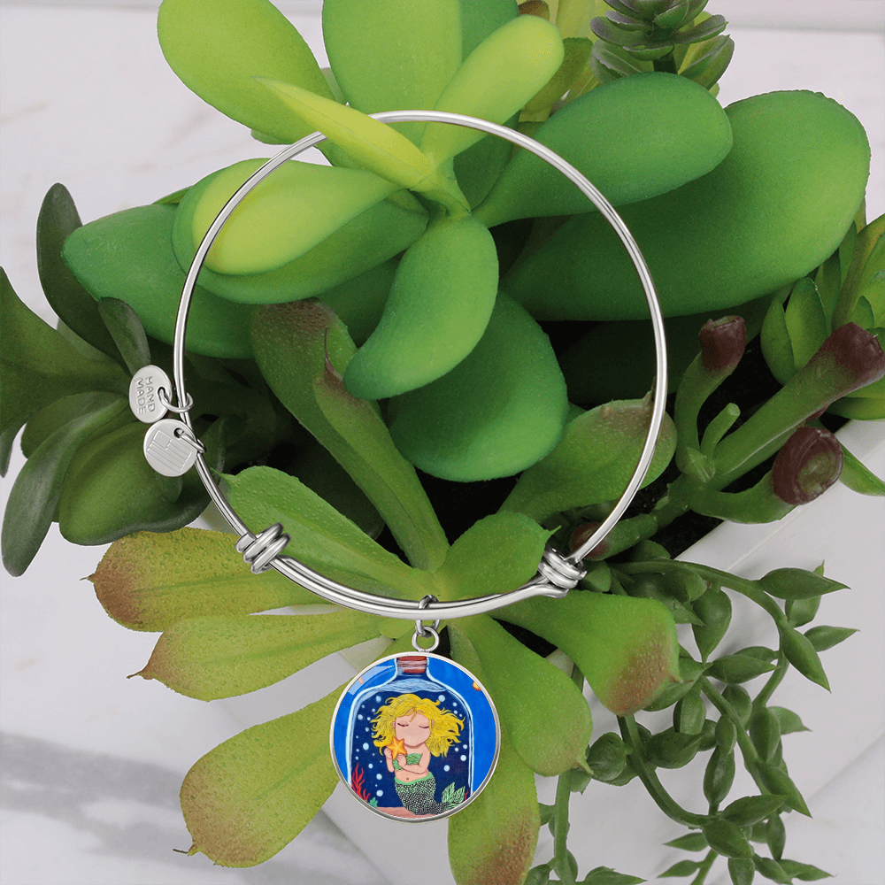 Contained Currents: The Bravest Little Mermaid Luxury Keepsake Bangle Bracelet