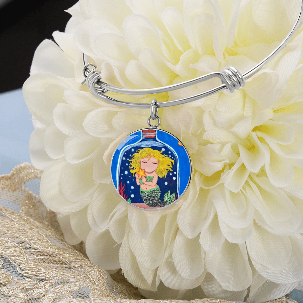 Contained Currents: The Bravest Little Mermaid Luxury Keepsake Bangle Bracelet