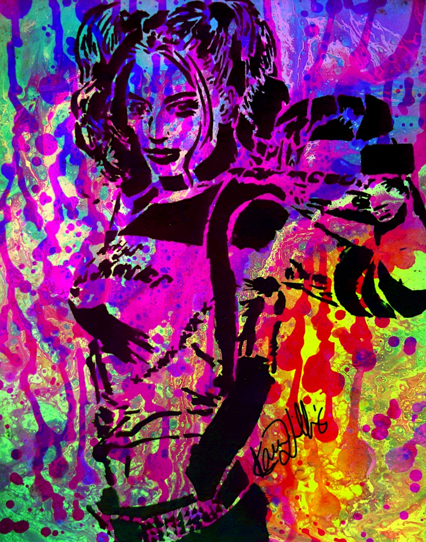 Harley Quinn Paper Graffiti 8.5x11 Unframed Art Print