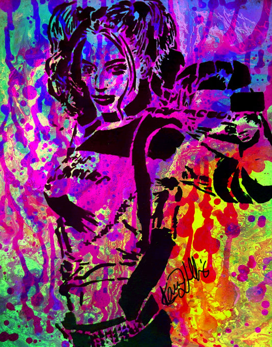 Harley Quinn Paper Graffiti 8.5x11 Unframed Art Print