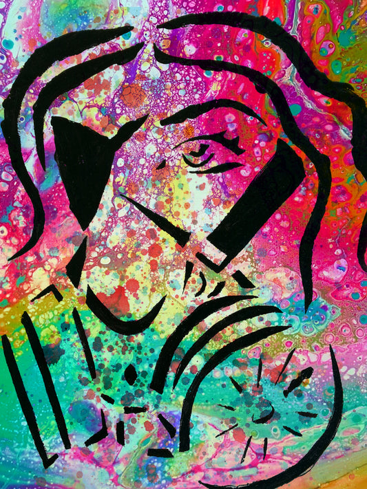 Gasp Mask Paper Graffiti 8.5x11 Unframed Art Print